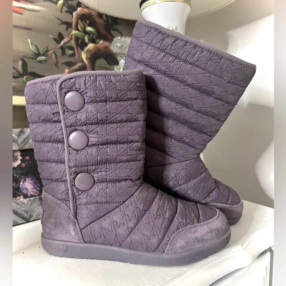 UGG Kids Quilted Purple Boots